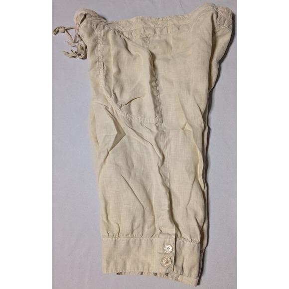 GUESS JEANS Linen Bermuda Shorts Natural Beige - Women Small - Picture 3 of 16